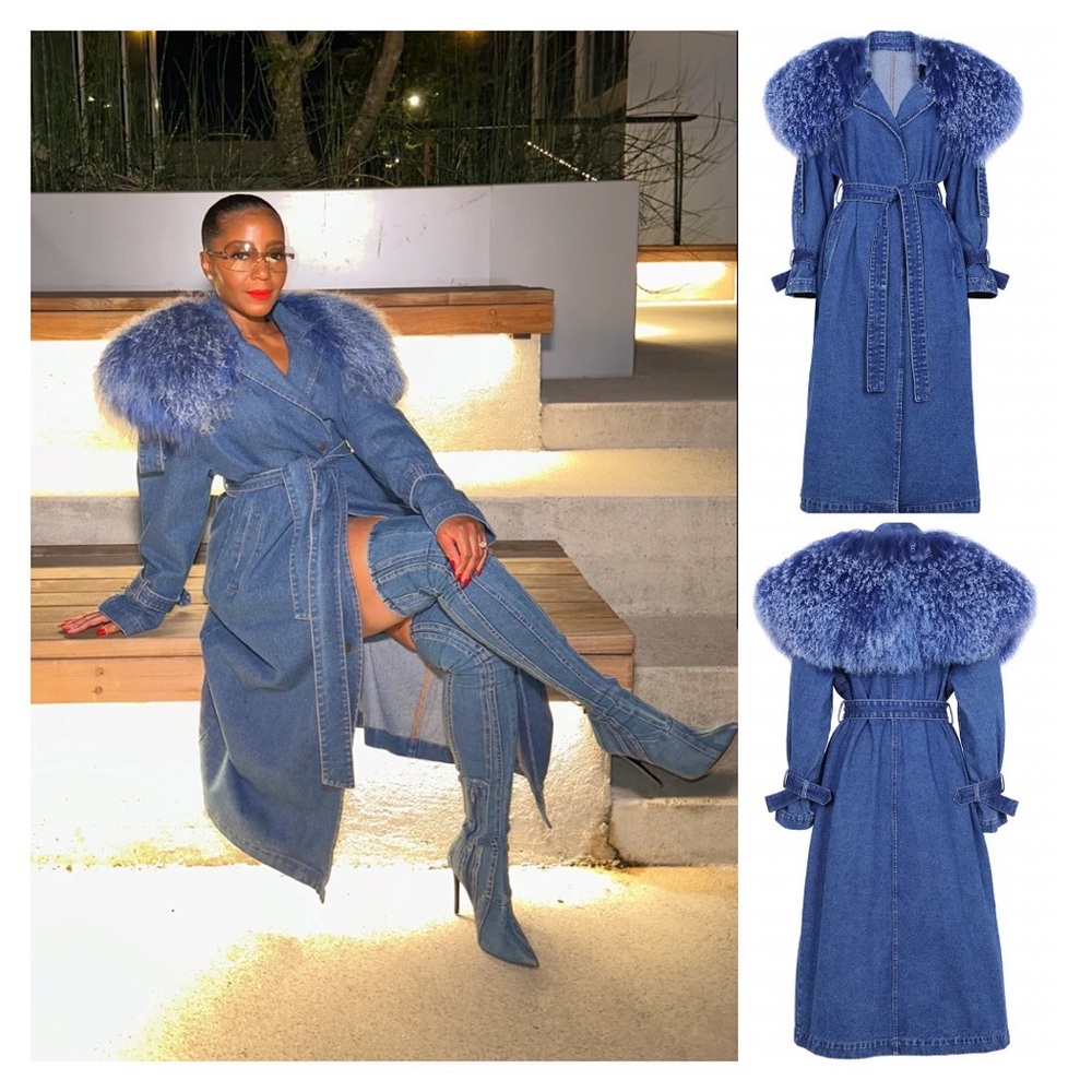 Runway Ready trench-coat with fur collar
